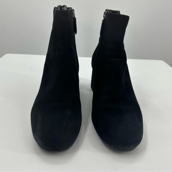 *Prada Suede Booties Black Chunky Block Heel Womens EU 39.5 Side Zipper - Picture 2 of 10